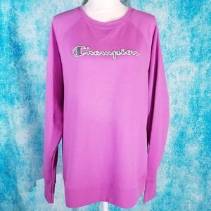 Champion Pinkish-Purple & Grey Logo Sweatshirt